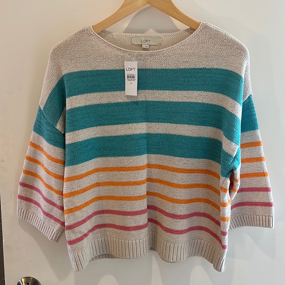 NWT Loft multi color sweater size medium